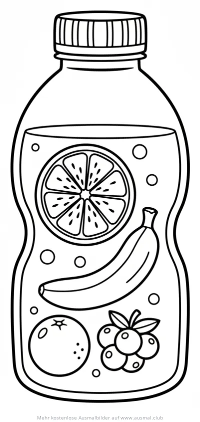 Vitaminwasser mit Früchten Ausmalbild