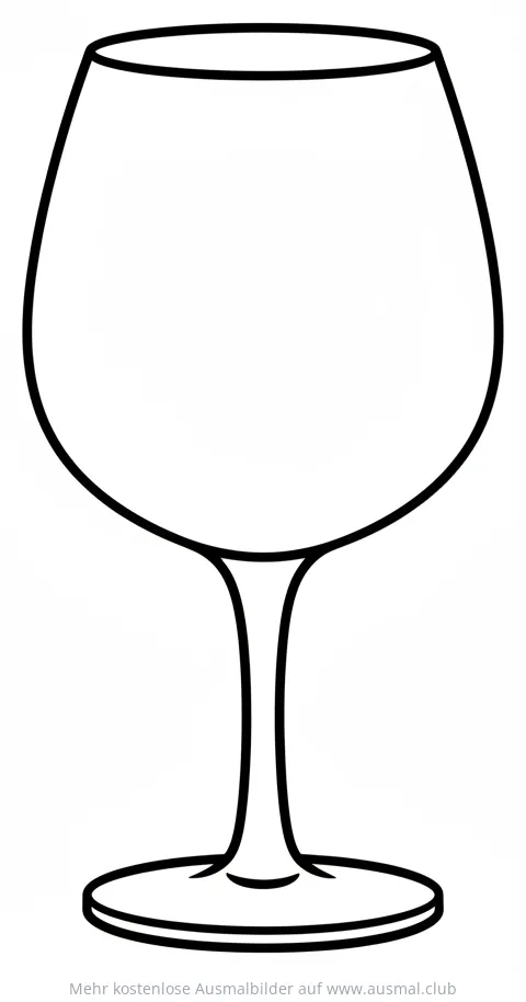 Rotwein Glas Ausmalbild