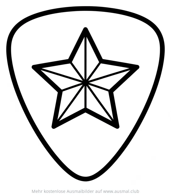 Plektrum mit Stern Ausmalbild