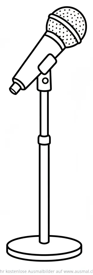 Mikrofon auf Ständer Ausmalbild
