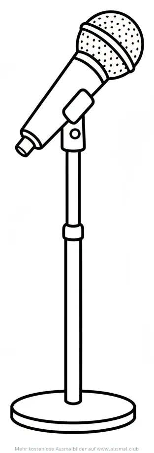 Mikrofon auf Ständer Ausmalbild
