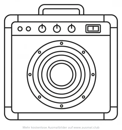 Verstärker Ausmalbild mit Lautsprecher und Knöpfen