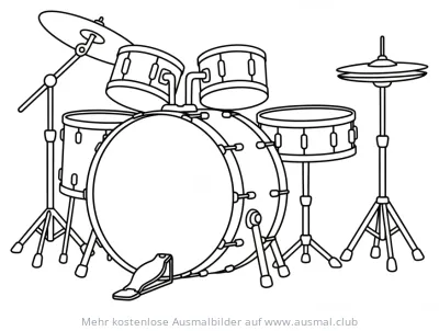 Schlagzeug Ausmalbild