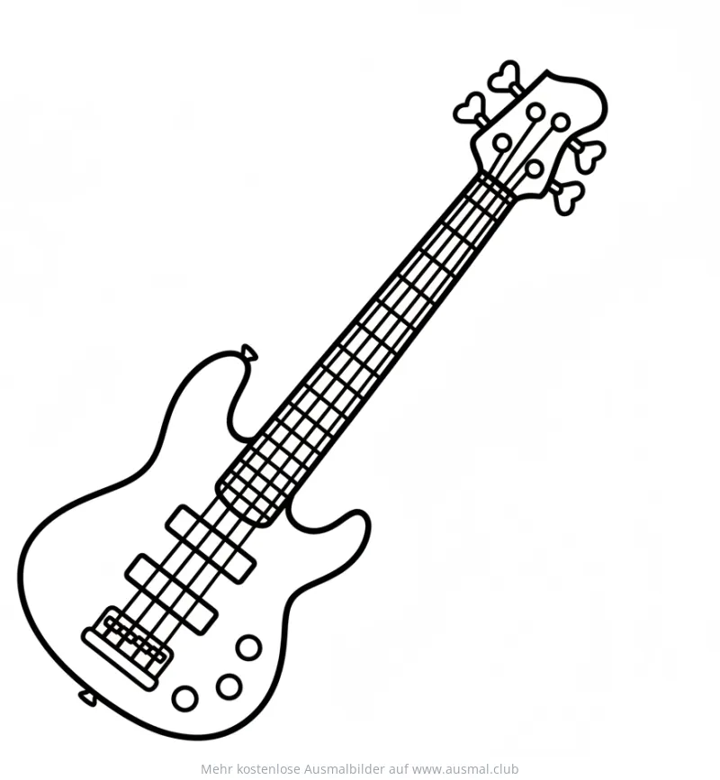 Bassgitarre Ausmalbild