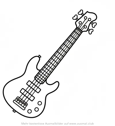 Bassgitarre Ausmalbild