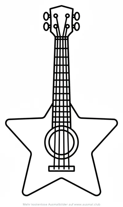 Sterne Gitarre Ausmalbild