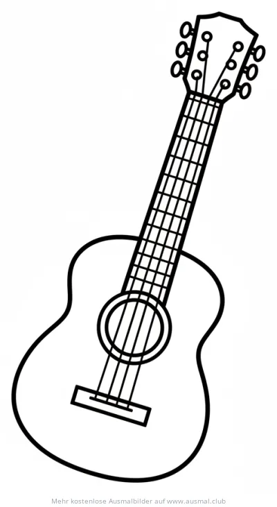 Akustik Gitarre Ausmalbild