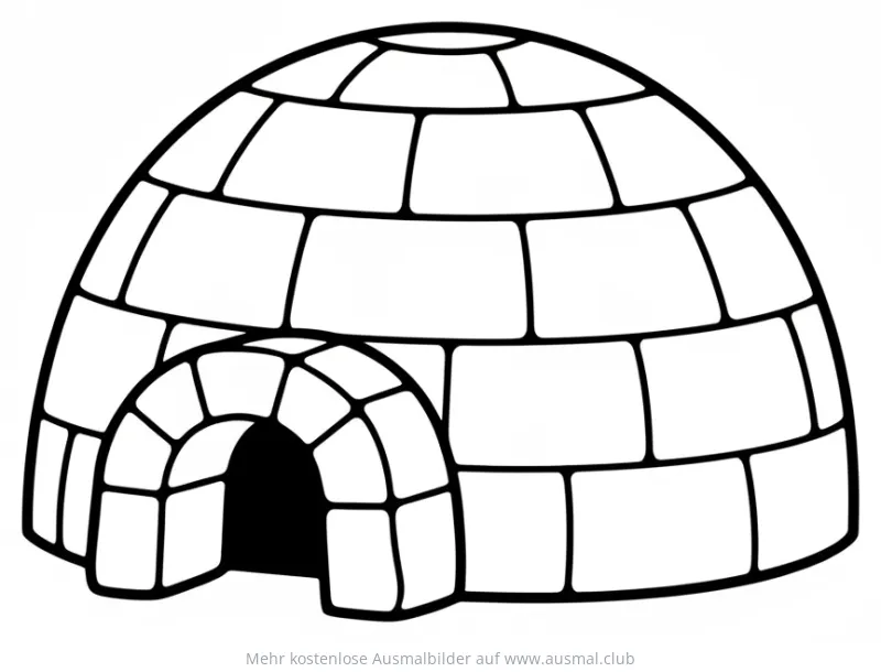 Iglu Ausmalbild mit Eingang