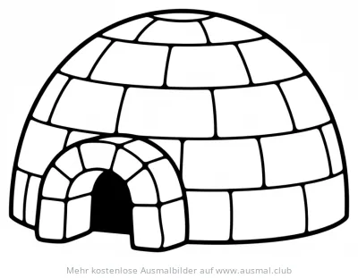 Iglu Ausmalbild mit Eingang
