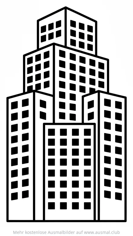 Wolkenkratzer Ausmalbild