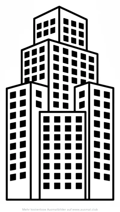 Wolkenkratzer Ausmalbild