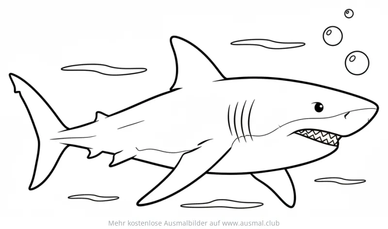 Weißer Hai Ausmalbild Unterwasser