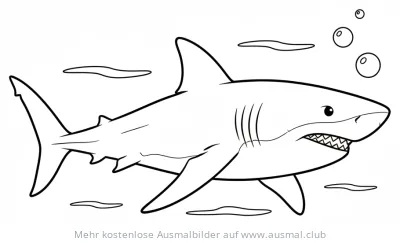Weißer Hai Ausmalbild Unterwasser