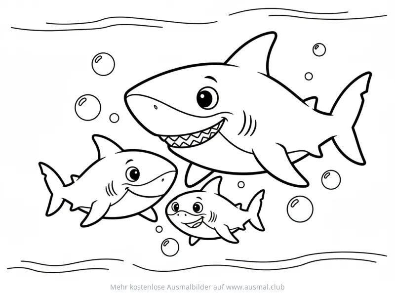 Hai Familie Ausmalbild