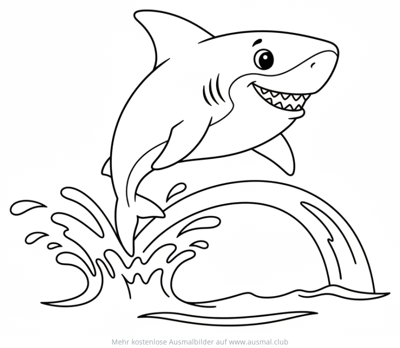 Springender Hai Ausmalbild