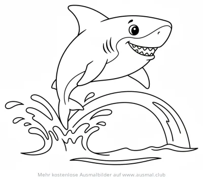 Springender Hai Ausmalbild