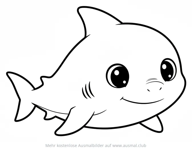 Niedlicher Baby Hai Ausmalbild