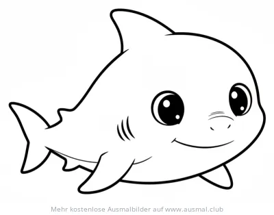 Niedlicher Baby Hai Ausmalbild