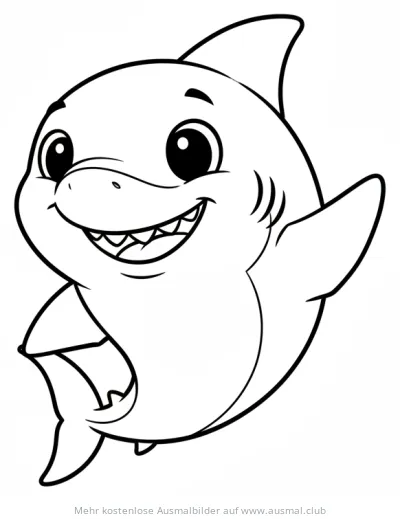 Freundlicher Hai winkt Ausmalbild