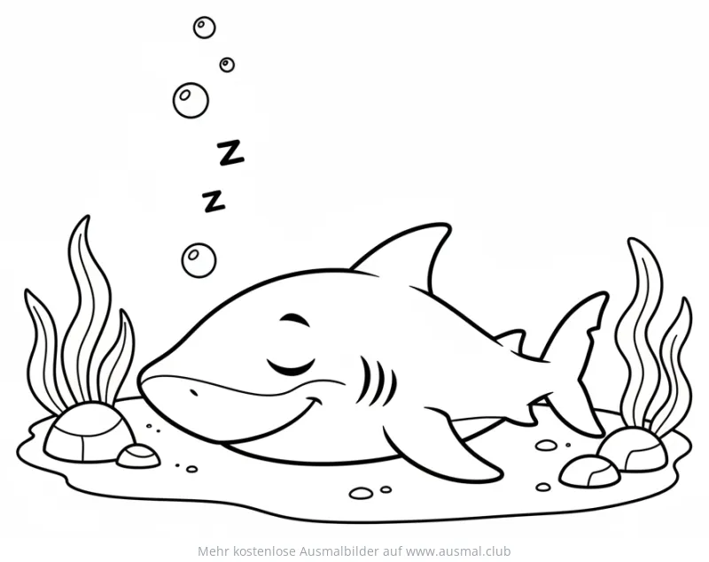 Schlafender Hai Ausmalbild