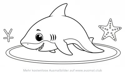 Hai macht Yoga Ausmalbild