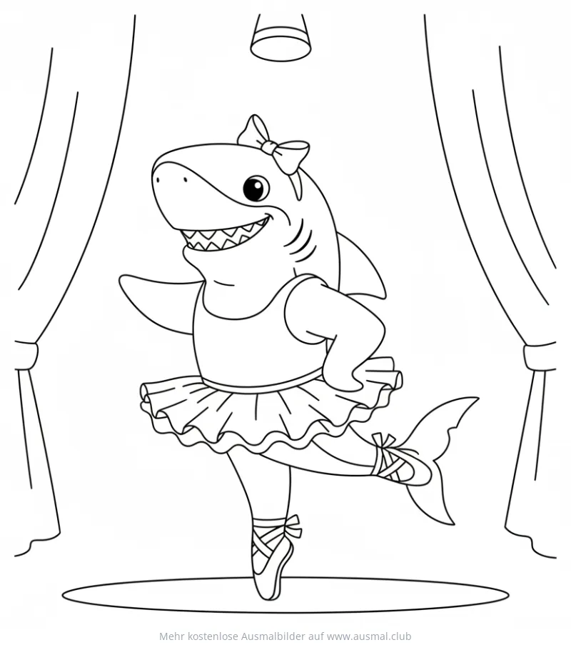 Hai tanzt Ballett Ausmalbild