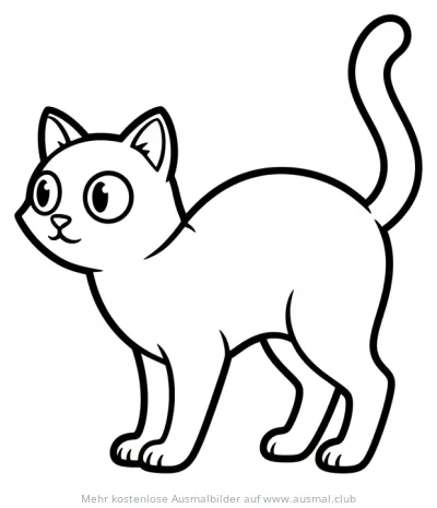 Cartoon Katze Ausmalbild für Halloween