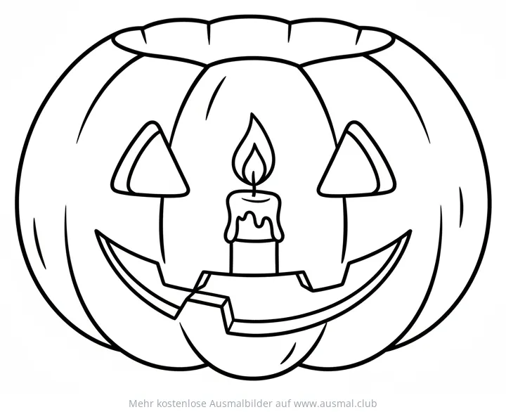 Kürbislaterne mit Kerze Ausmalbild