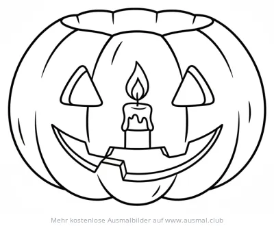 Kürbislaterne mit Kerze Ausmalbild