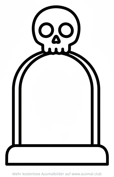 Totenstein Ausmalbild mit Schädel