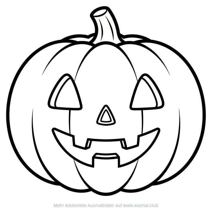 Kürbis mit Gesicht Ausmalbild für Halloween