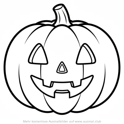 Kürbis mit Gesicht Ausmalbild für Halloween