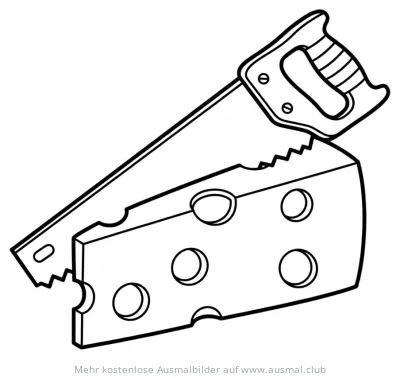 Säge sägt Käse Ausmalbild