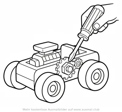Schraubenzieher Auto Ausmalbild