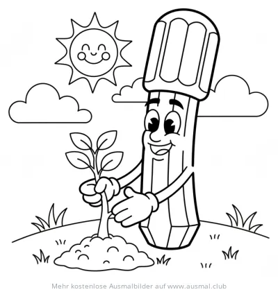 Schraubenzieher pflanzt Baum Ausmalbild