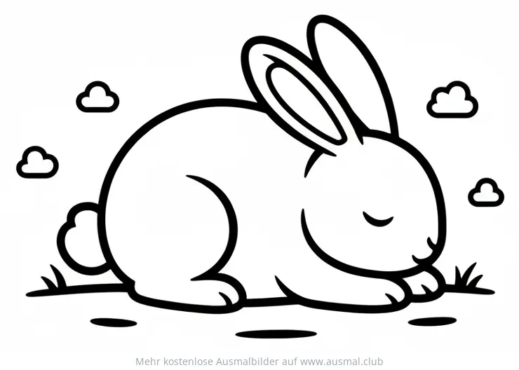 Schlafender Hase Ausmalbild