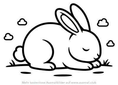 Schlafender Hase Ausmalbild