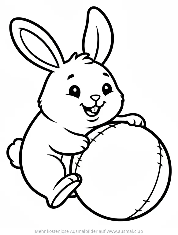 Hase mit Ball Ausmalbild