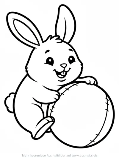 Hase mit Ball Ausmalbild