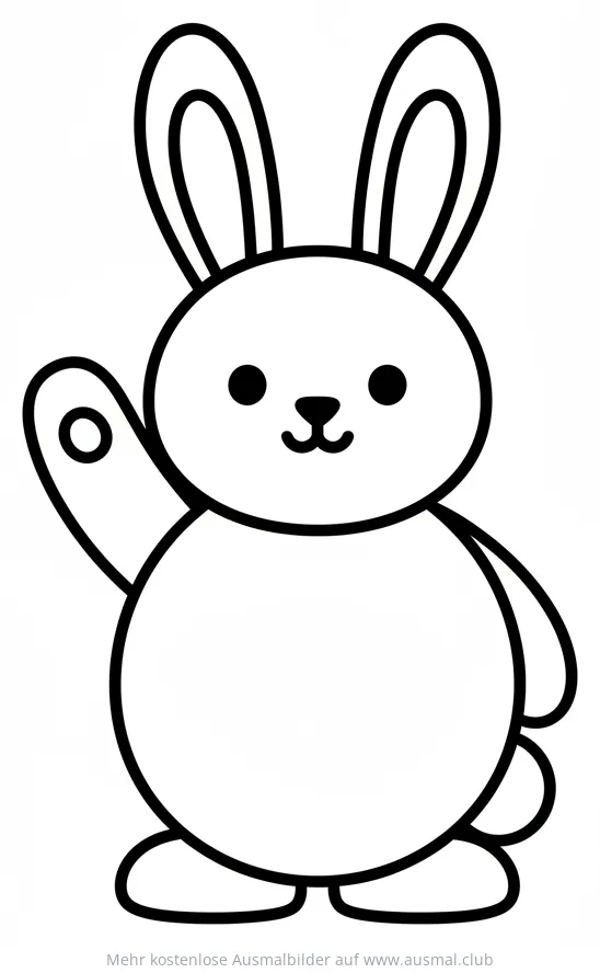 Winkender Hase Ausmalbild