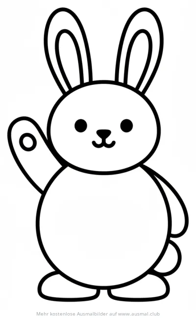 Winkender Hase Ausmalbild