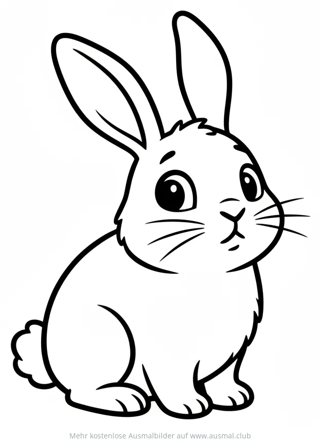 Neugieriger Hase Ausmalbild
