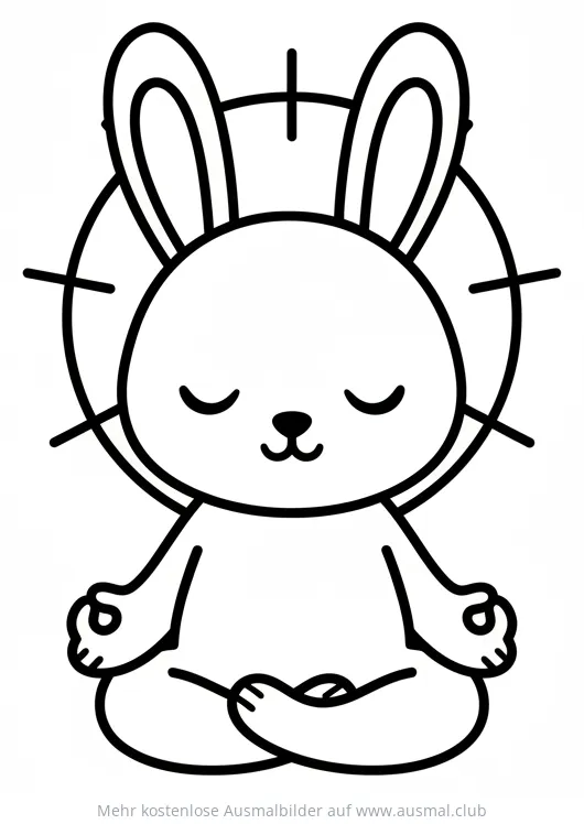Meditierender Hase Ausmalbild