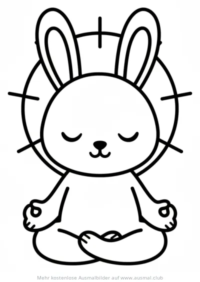 Meditierender Hase Ausmalbild