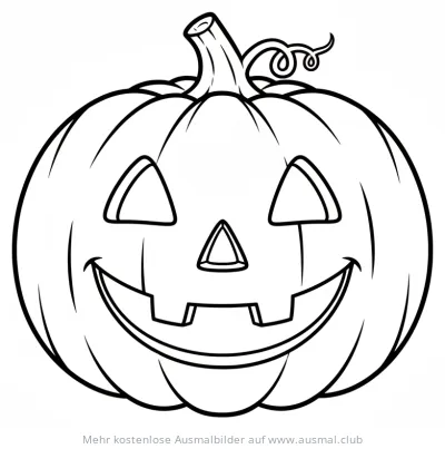 Freundlicher Kürbis mit Dreiecksaugen Ausmalbild