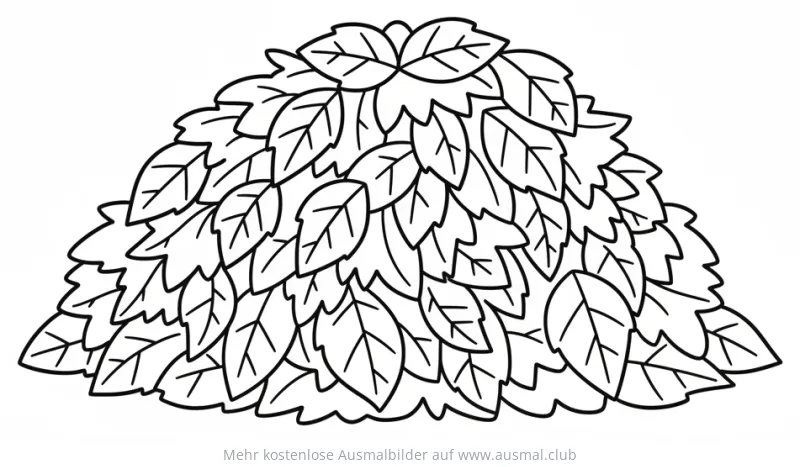 Blätterhaufen Ausmalbild im Herbst