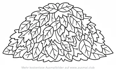 Blätterhaufen Ausmalbild im Herbst