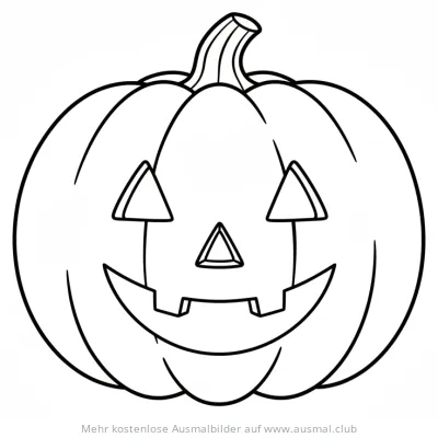 Grinsender Kürbis mit Dreiecksaugen Ausmalbild