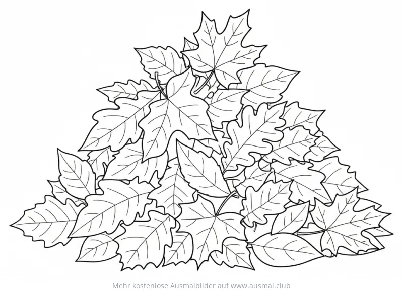 Laub Haufen Ausmalbild