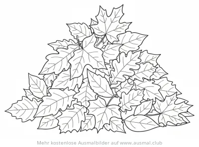Laub Haufen Ausmalbild
